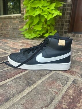 Nike Black High-Top Sneakers with White Swoosh